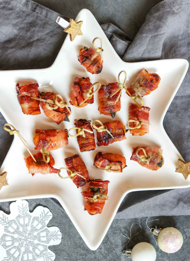 Apricot Wrapped in Bacon With Sage