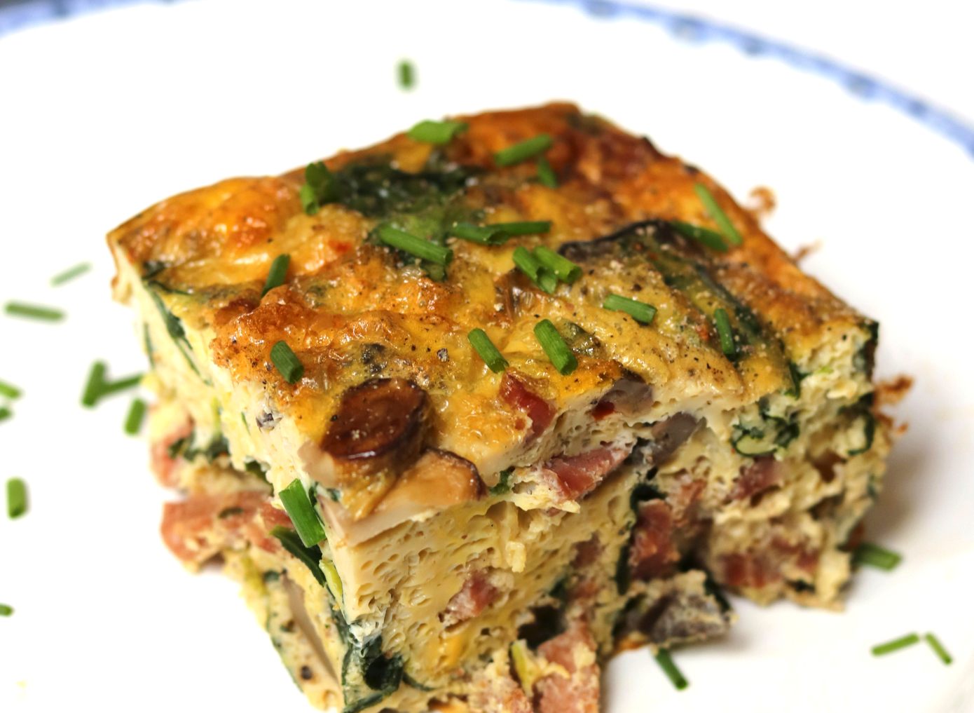 Bacon, Mushroom & Spinach Casserole