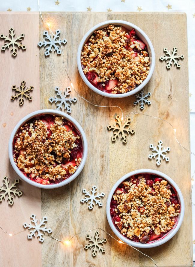 Cranberry, Hazelnut & Quinoa Crumble