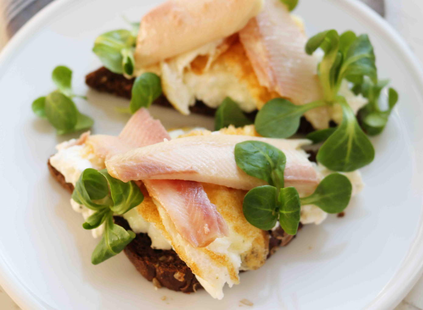 Egg White Omelet With Smoked Trout