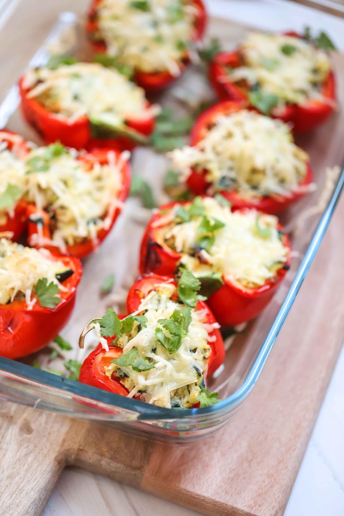 Egg & Turkey Stuffed Peppers