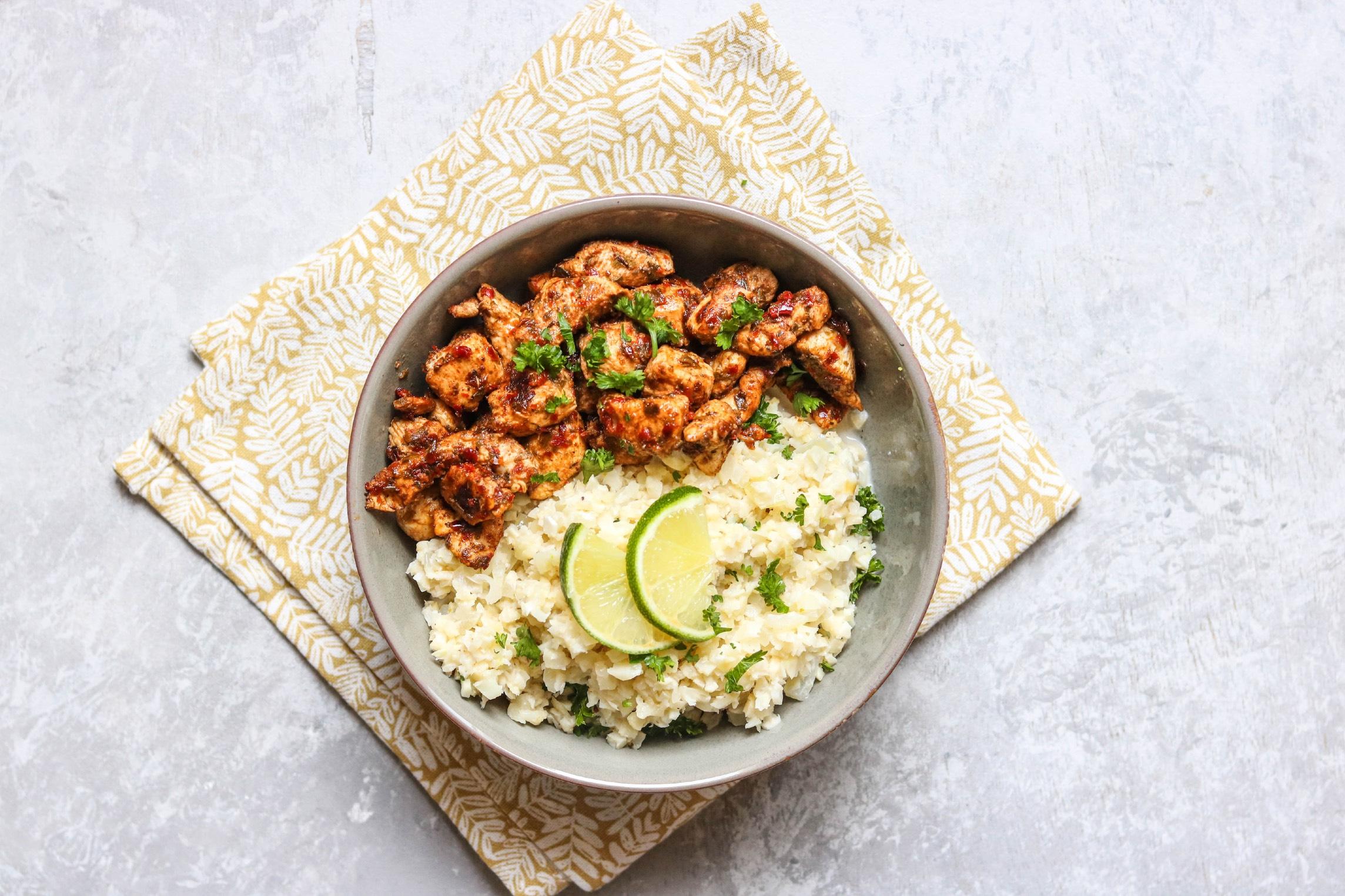 Jerk Chicken With Cauliflower Rice