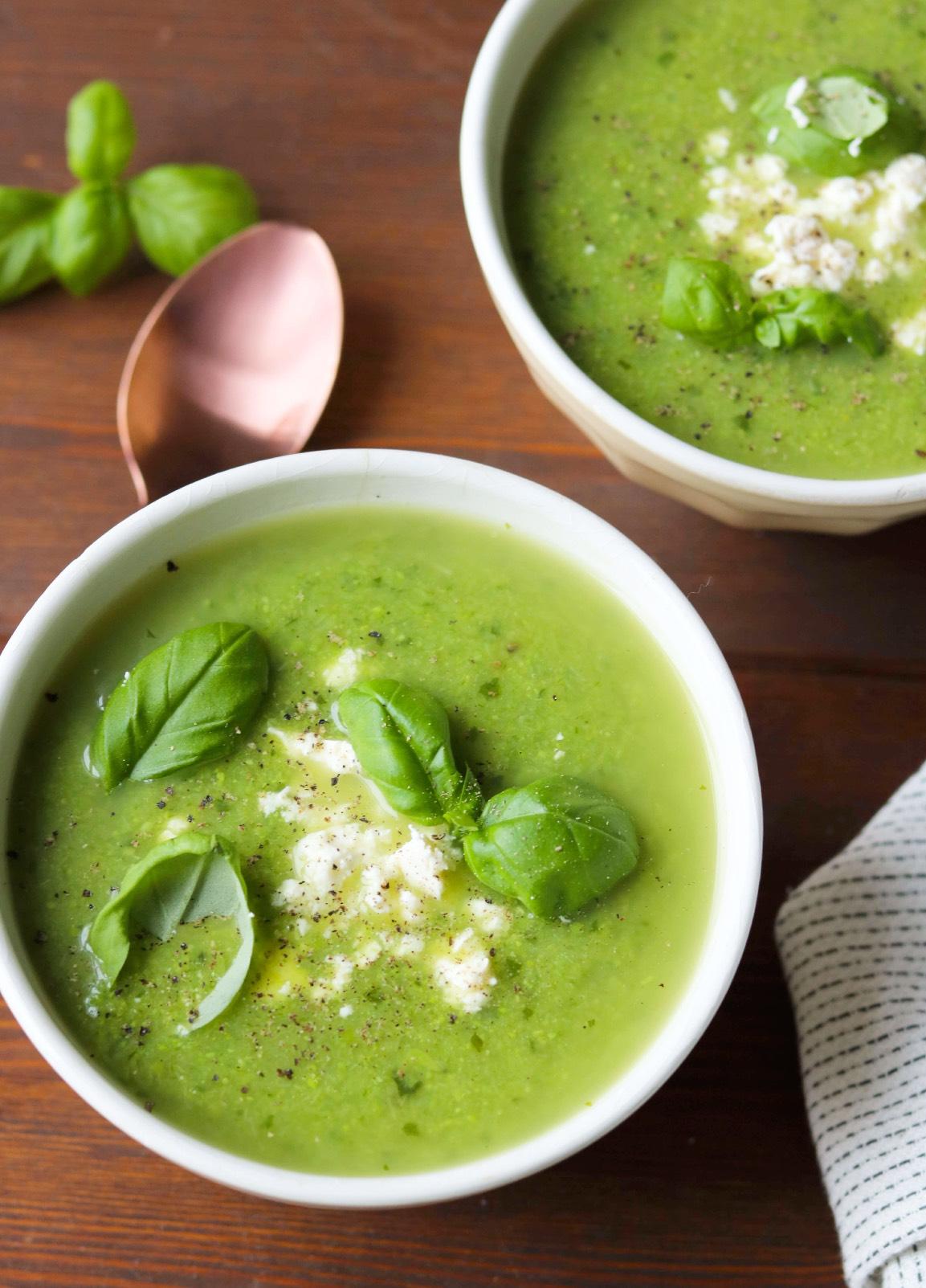 Leek & Pea Soup With Basil