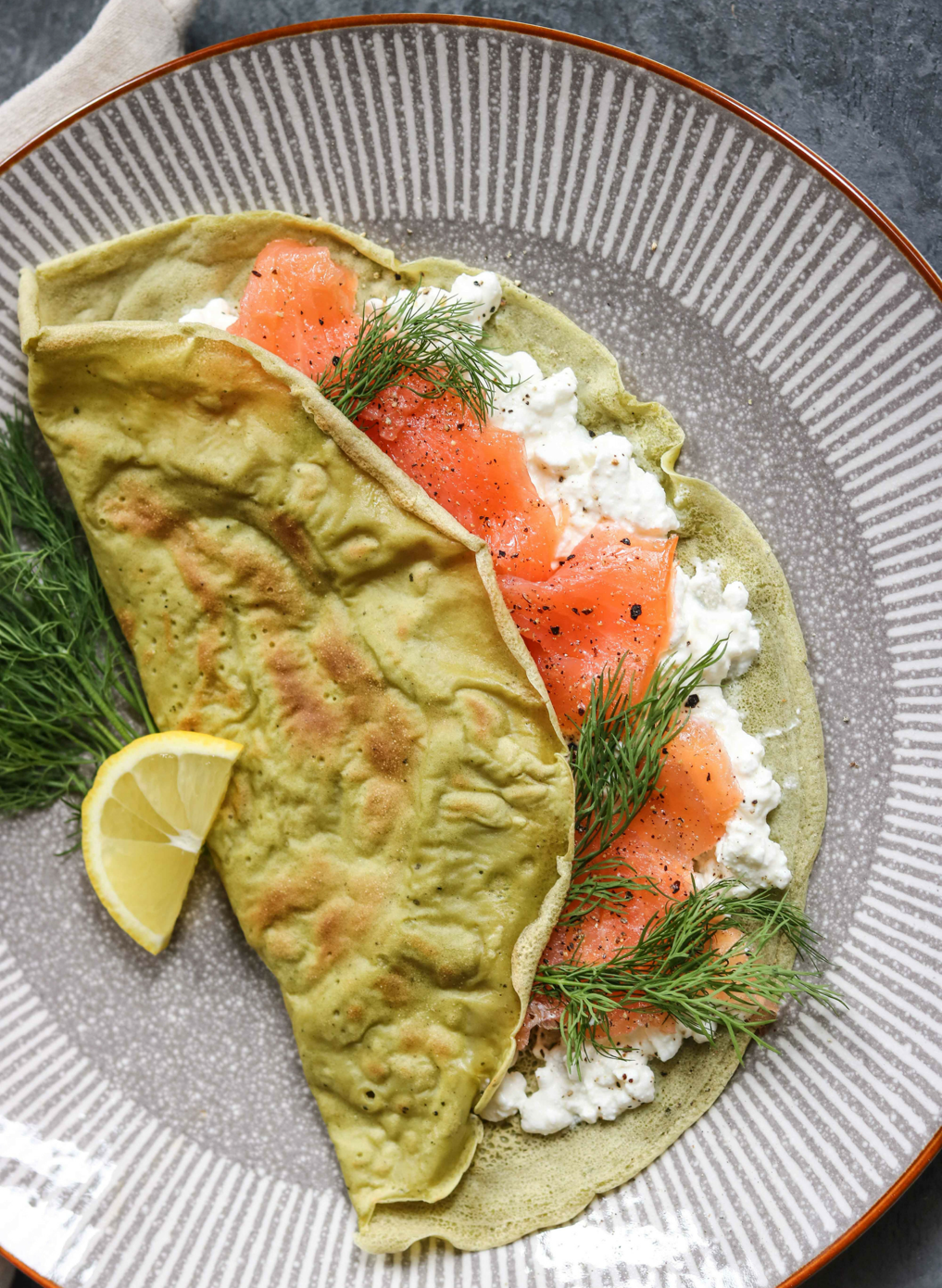 Parsley Crepes With Smoked Salmon