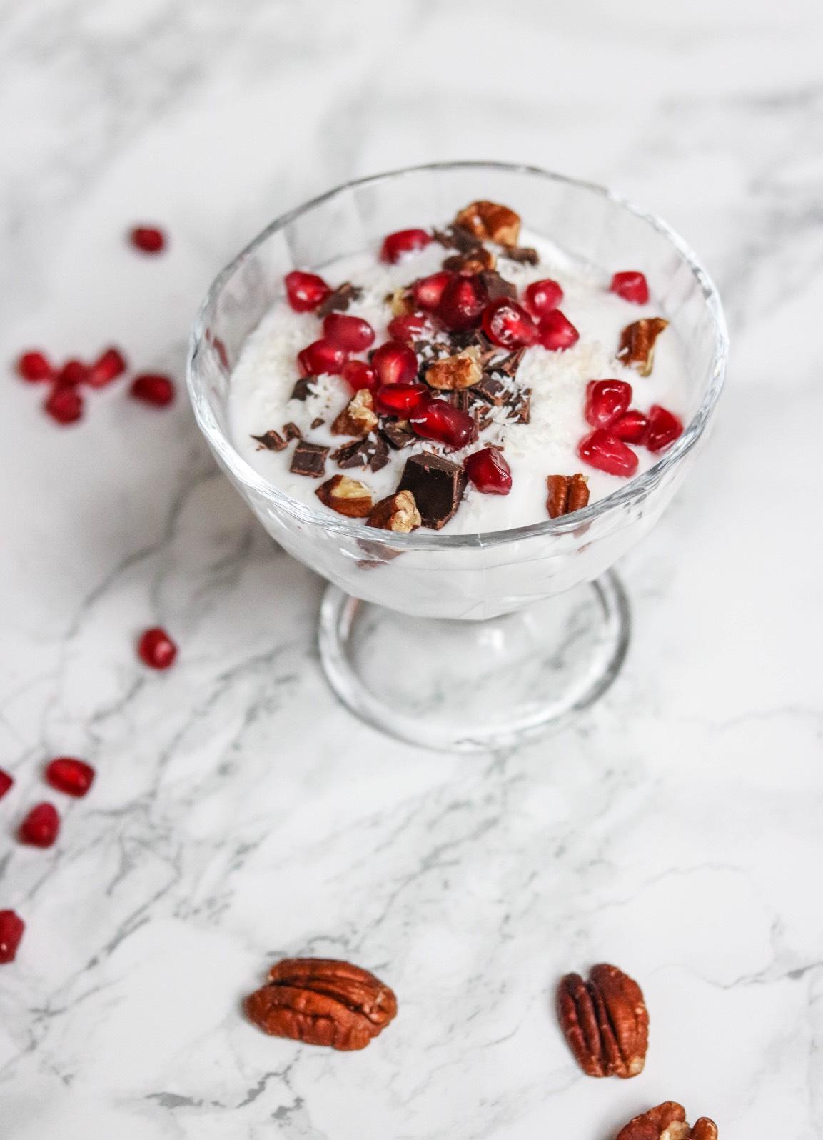 Quark With Pomegranate, Chocolate & Dark Chocolate