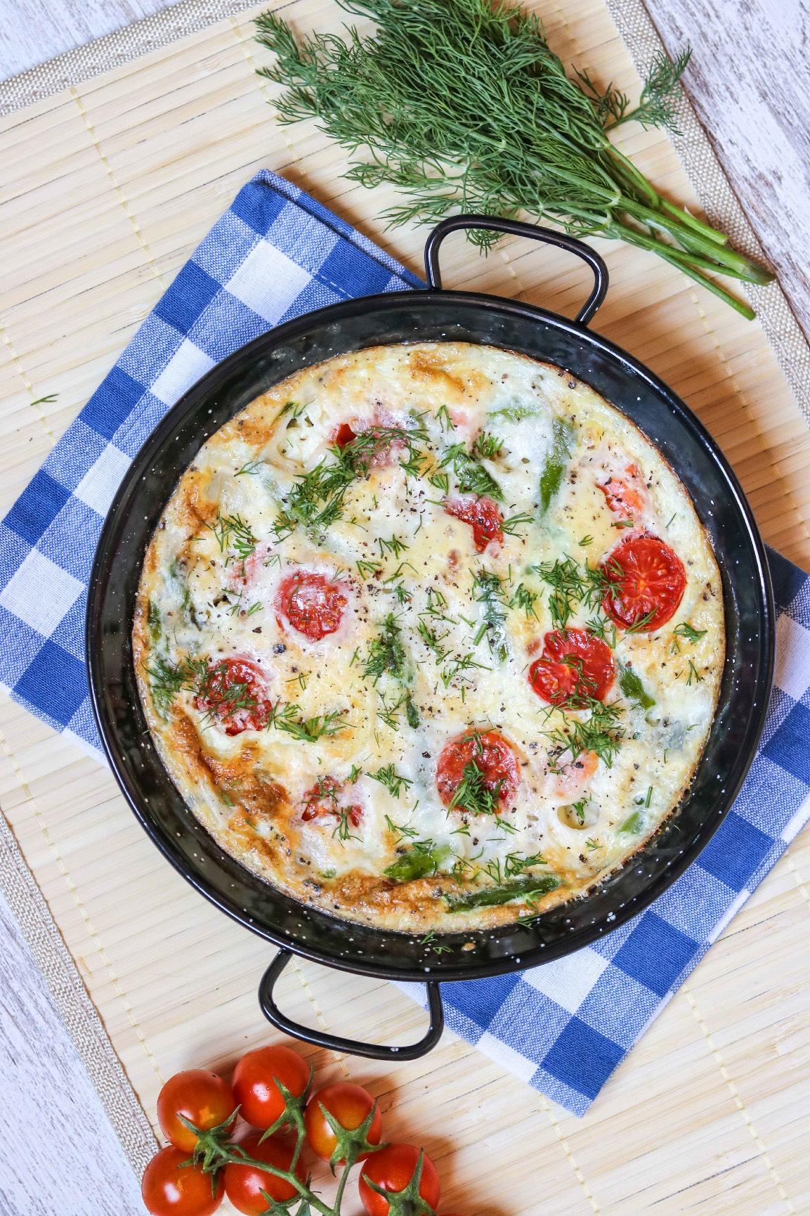 Smoked Salmon, Feta & Asparagus Omelet
