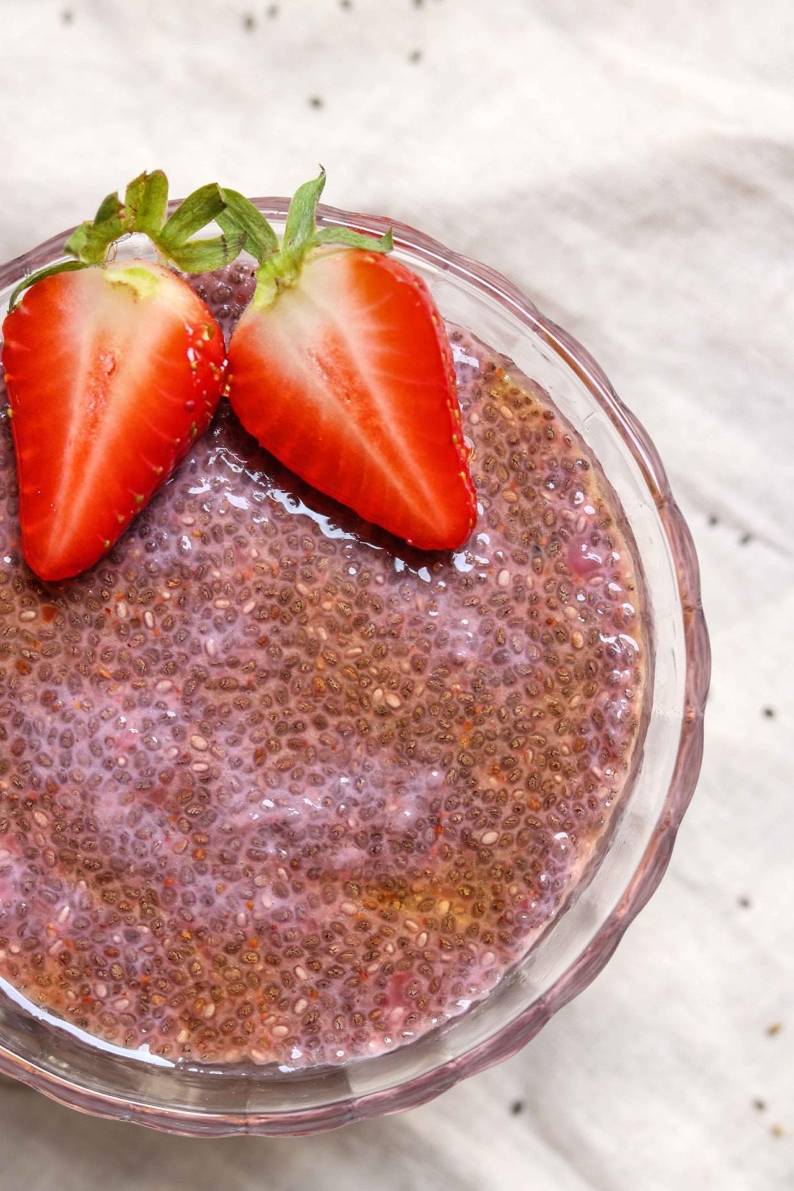 Strawberry Protein Chia Pudding