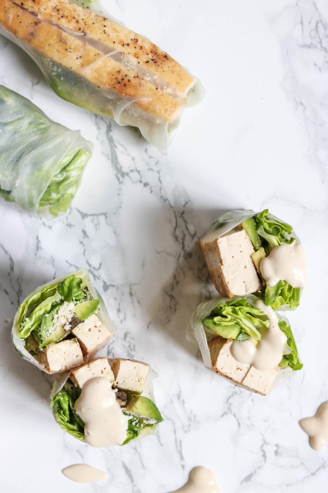 Tofu Caesar Summer Rolls